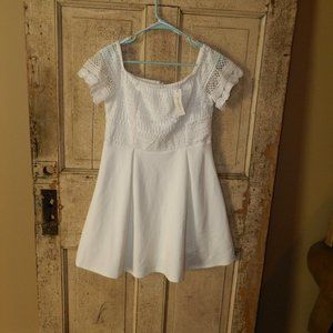 Francesca's Collection White Lace Dress Size Large (I-6)